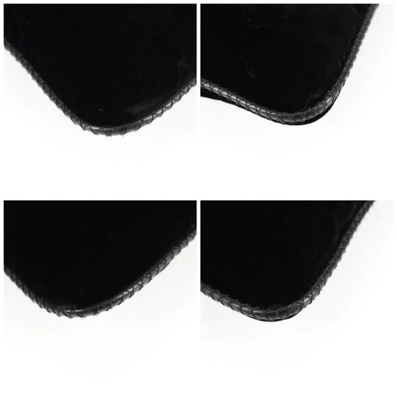 PRADA Hand Bag Velor Black Gold Auth 132428V - Picture 16 of 16